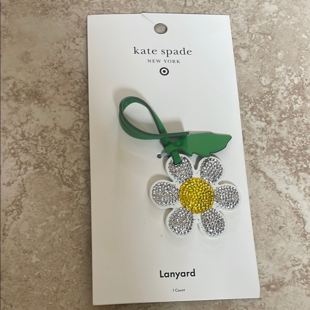 Custom rhinestone Kate spade x target daisy lanyard/keychain ONE OF A KIND